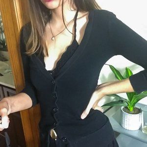 Black Button Down Cardigan